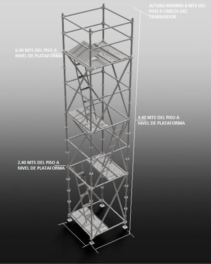 Torre a 8 mts placas (Montaje Acropólis)