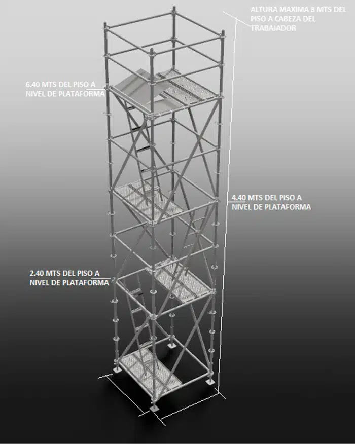 Torre a 8 mts placas (Montaje Acropólis)